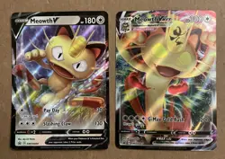 Pokemon TCG - Promo Set Meowth V SWSH004 & Meowth VMAX SWSH005 Promo Cards C - Image 1