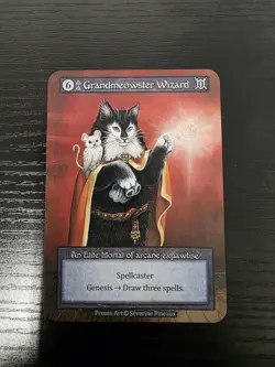Grandmeowster Wizard Sorcery TCG Spellcaster Promo Card by Severine Pineaux - Image 1