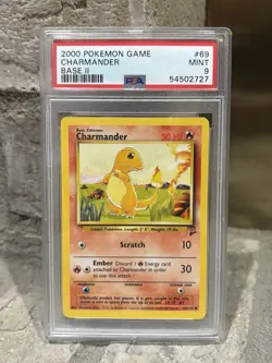 PSA 9 Charmander Base Set 2 Pokemon Card - Image 1