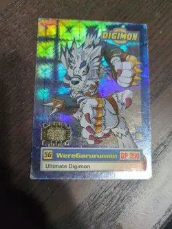 Digimon 1999 trading card #56 prism foil WereGarurumon EXCLUSIVE PREVIEW stamp - Image 1