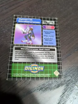 Digimon 1999 trading card #56 prism foil WereGarurumon EXCLUSIVE PREVIEW stamp - Image 5