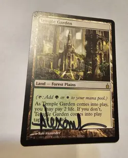 Temple Garden Ravnica City Guilds Signed Rob Alexander MTG Magic The Gathering - Image 1
