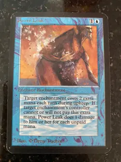 Vintage MTG Alpha Power Leak 1993 Rare L@@k - Image 1