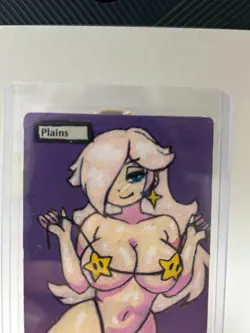 Magic MTG Altered Painted Plains Land Princess Rosalina - Image 5