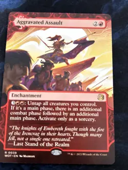 Aggravated Assault Wilds of Eldraine: Enchanting Tales Regular NM-M Unplayed - Image 1