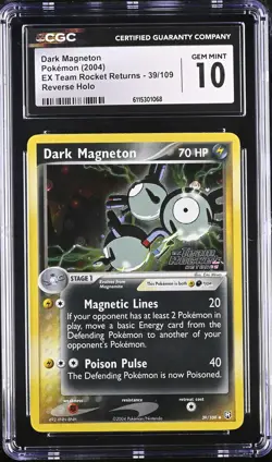 CGC 10 Dark Magneton EX Team Rocket Returns 39/109 Reverse Holo Stamped Pokemon - Image 1