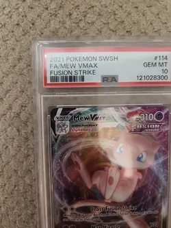 2021 Pokemon Fusion Strike Mew VMAX #114 PSA 10 GEM MINT Full Art - Image 3