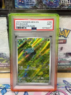 2023 POKEMON MEW EN-151 ILLUSTRATION RARE #166 BULBASAUR PSA 9 - Image 1
