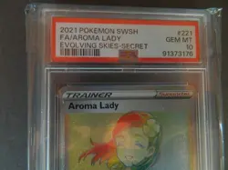 Aroma Lady (Secret) Pokemon 221/203 SWSH07: Evolving Skies Holo PSA 10 - Image 2