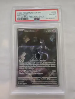 2023 POKEMON SVP EN-SV BLACK STAR PROMO 151 ULTRA-PREM COLL #052 MEWTWO PSA 8 - Image 1