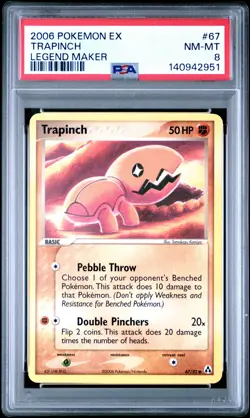 2006 POKEMON EX LEGEND MAKER #67 TRAPINCH PSA 8 - Image 1