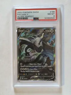 2022 Pokemon SWSH Silver Tempest Lugia V #186/195 PSA 8 - Image 1