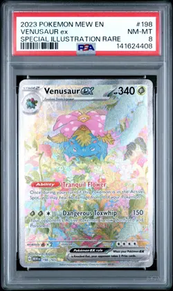2023 POKEMON MEW EN-151 SPECIAL ILLUSTRATION RARE #198 VENUSAUR EX PSA 8 - Image 1