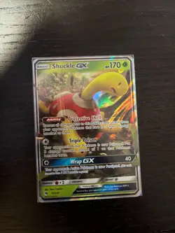 Pokemon Sun and Moon Lost Thunder Shuckle GX Half Art 17/214 NM - Image 1