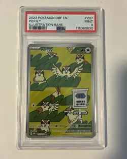 2023 POKEMON OBF EN-OBSIDIAN FLAMES ILLUSTRATION RARE #207 PIDGEY PSA 9 - Image 1