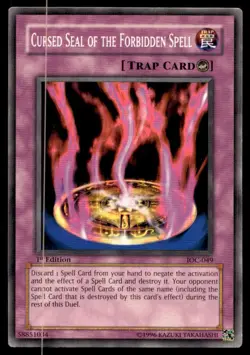 1996 Yu-Gi-Oh! 1st edition Cursed Seal of the Forbidden Spell #IOC-049 - Image 1