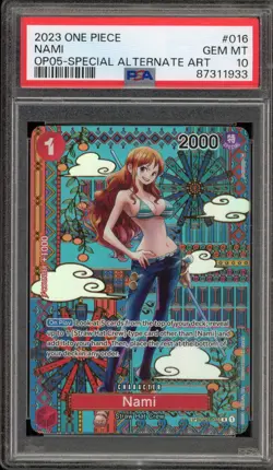One Piece CCG Nami Special Alternate Art OP01-016 PSA 10 Gem Mint - Image 1