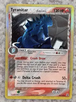 Pokemon Tyranitar EX 120HP 2005 Holo Rare Card EX Delta Species 16/113 Raw LP - Image 1
