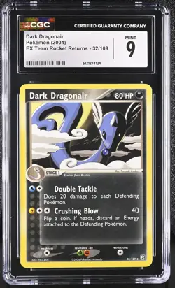 CGC 9 MINT Dark Dragonair 2004 EX Team Rocket Returns 32/109 Pokemon Card - Image 1