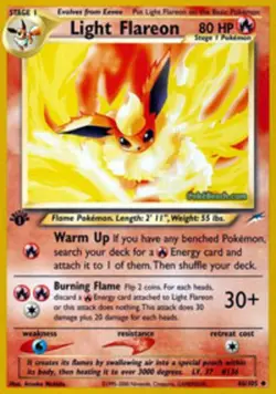 Light Flareon - 46/105 - Uncommon - 1st Edition LP, English Pokemon Neo Destiny - Image 1