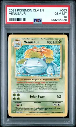 PSA 10 VENUSAUR #003 POKEMON 2023 CLV TRADING CARD GAME CLASSIC VEN&LUGIA DECK - Image 1