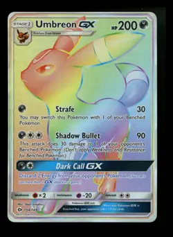 #3 Umbreon GX 154/149 Sun & Moon Base Set 2017 Secret Rainbow Rare Pokemon Card - Image 1
