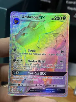 #3 Umbreon GX 154/149 Sun & Moon Base Set 2017 Secret Rainbow Rare Pokemon Card - Image 3