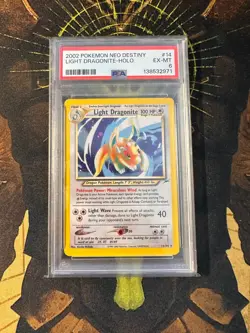 Pokemon Light Dragonite 14/105 Neo Destiny Vintage Holo PSA 6 - Image 1