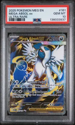 PSA 10 GEM Mint Mega Absol ex 161/132 Ultra Rare Full Art - Pokemon ME01 MEG - Image 1