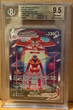 Deoxys VMAX GG45/GG70 Crown Zenith: Galarian Gallery Pokemon Holo BGS 9.5 Gold - Image 1