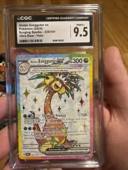 2024 Surging Sparks Pokemon Alolan Exeggutor ex 225/191 Ultra Rare CGC 9.5 - Image 1