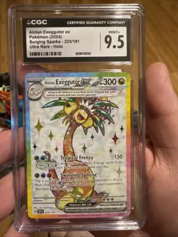 2024 Surging Sparks Pokemon Alolan Exeggutor ex 225/191 Ultra Rare CGC 9.5 - Image 2