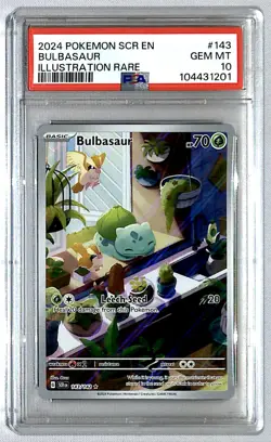 Bulbasaur 2024 Stellar Crown Illustration Rare #143 PSA 10 - Image 1