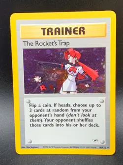 The Rocket's Trap 19/132 HOLO RARE Gym Heroes Unlimited 2000 Pokemon WOTC NM-LP - Image 1