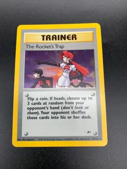 The Rocket's Trap 19/132 HOLO RARE Gym Heroes Unlimited 2000 Pokemon WOTC NM-LP - Image 2