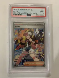 2025 POKEMON WHT EN-WHITE FLARE #171 HILDA SPECIAL ILLUSTRATION RARE PSA 9 - Image 1