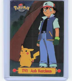 Pokemon TV Animation Edition Topps blue label Holo Foil TV1 Ash Ketchum (LP) - Image 1
