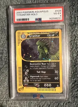 2003 POKEMON AQUAPOLIS #H28 TYRANITAR-HOLO PSA 4 - Image 2