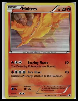 Moltres 22/113 Holo Rare Legendary Treasures Pokemon Lightly Played - Image 1