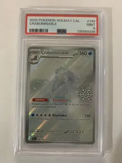 2025 POKEMON HOLIDAY CALENDAR #149 CRABOMINABLE PSA 9 - Image 1