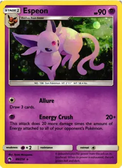 Pokemon TCG Espeon 89/214 Cosmos Holo Blister Exclusives Lost Thunder VLP - Image 1