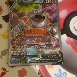 Pokemon TCG Rhyperior v Darkness Ablaze Holo Card 181/189 Full Art Ultra Rare - Image 2