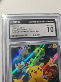 Pokemon TCG Paldea Evolved Pikachu Black Star Promo Card SVP027 Gem Mint 10 - Image 3