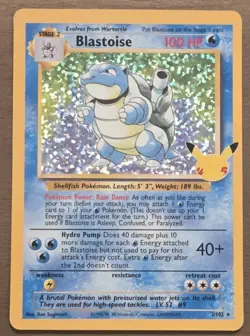 NM! Blastoise (2/102) Celebrations 25th Anniversary Holo Pokemon Card! - Image 1