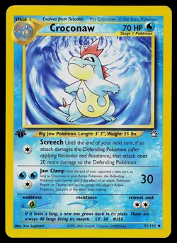 Pokemon Card - Croconaw Neo Genesis 31/111 Uncommon 1st Edition - Image 1