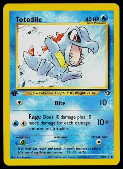 Pokemon Card - Totodile Neo Genesis 80/111 Common 1st Edition - Image 1