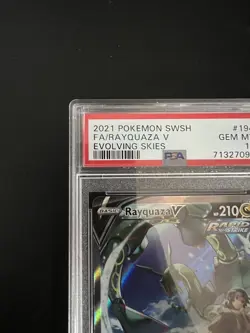 Pokemon TCG Rayquaza v Evolving Skies Holo Ultra Rare Card 194/203 PSA 10 Gem MT - Image 3