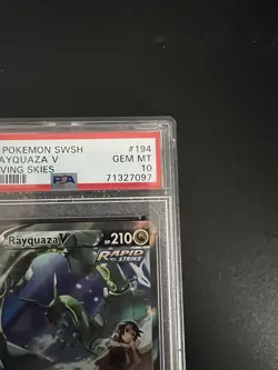 Pokemon TCG Rayquaza v Evolving Skies Holo Ultra Rare Card 194/203 PSA 10 Gem MT - Image 4