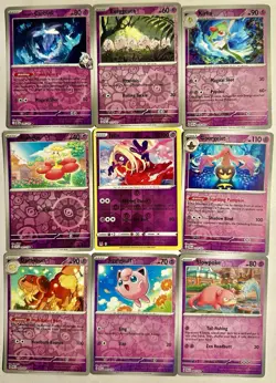 ¢50 Each Cute Pink Pokemon TCG Psychic Type Lot 9 Cards Mixed sets - Image 1