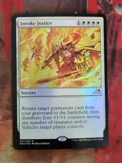 MTG Card: Invoke Justice (Kamigawa: Neon Dynasty) FOIL - Image 1